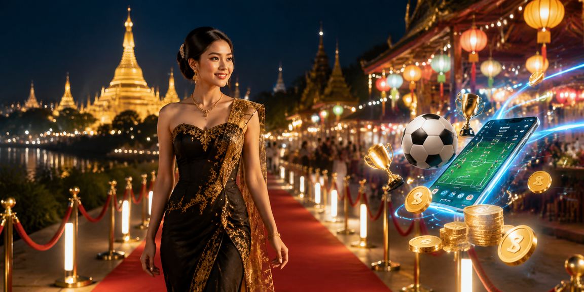 ရွှေတိဂုံဘုရားနှင့် ဘောလုံးဟောင်းကစားပုံ